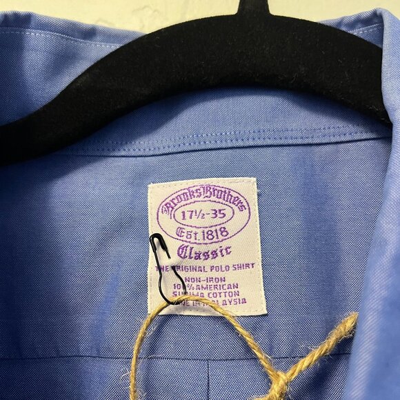 Brooks Brothers Classic Short Sleeved Blue Button Down 17.5 - 35 - Picture 1 of 3